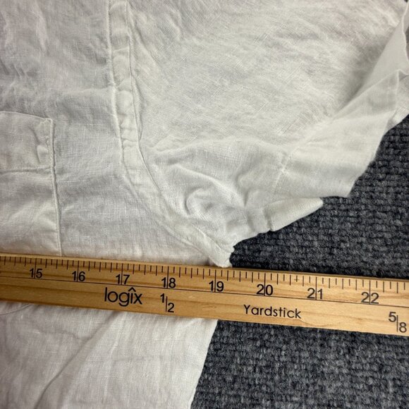 Todd Snyder White Button Up Shirt Men Short Sleeve All Linen Small Portugal - Picture 9 of 15